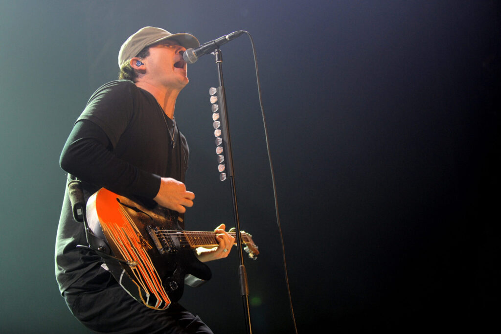 Tom DeLonge performing in Prague