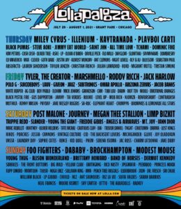 Lollapalooza 2021 schedule