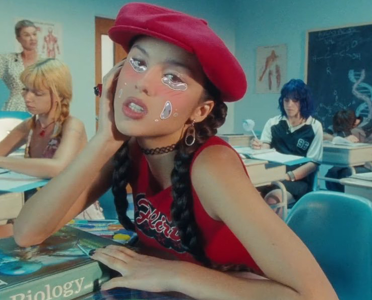 Olivia Rodrigo in the 'brutal' music video