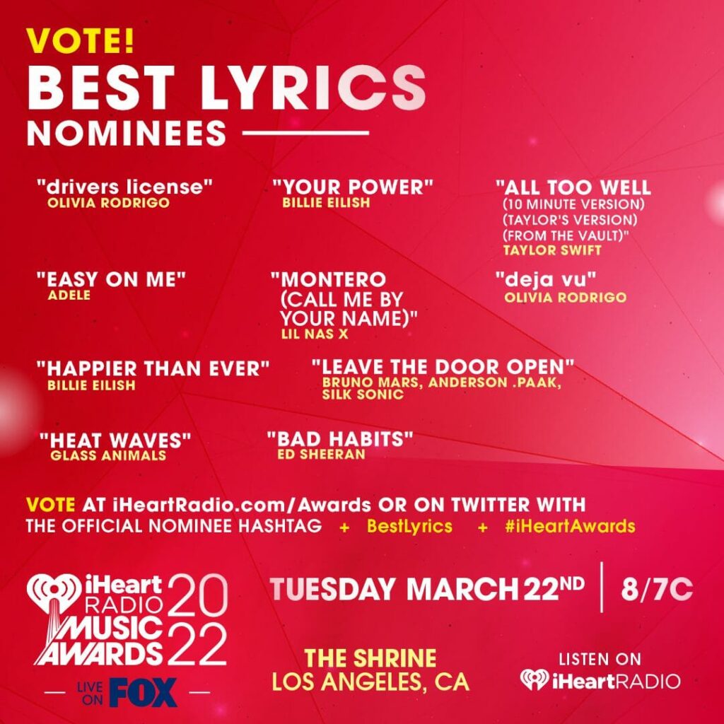 iHeartRadio Music Awards' Nominations Announced