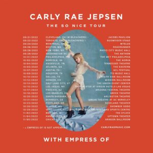 Carly Rae Jepsen "The So Nice Tour" Flyer