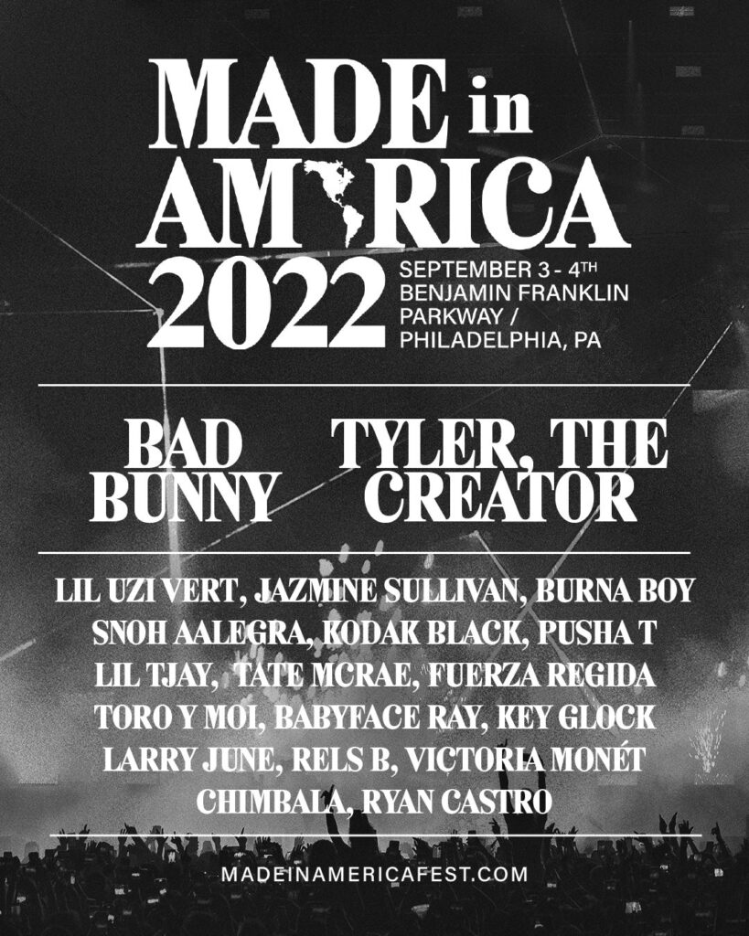 Bad Bunny and Tyler, the Creator to Headline Made in America Festival