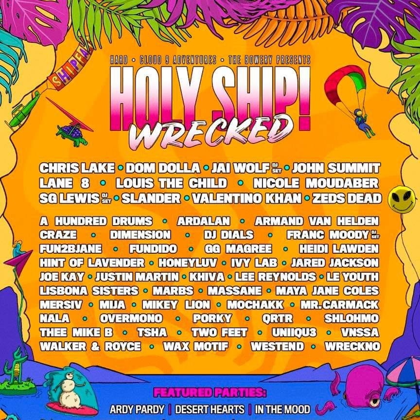 Louis The Child, SG Lewis, Zeds Dead & More to Headline Holy Ship! Wrecked
