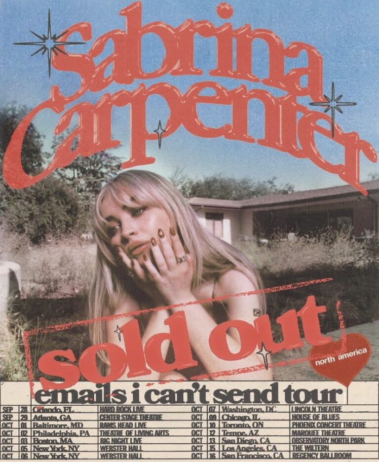 23-year-old Sabrina Carpenter announces the "emails i can't send" tour which sells out in less than a day!