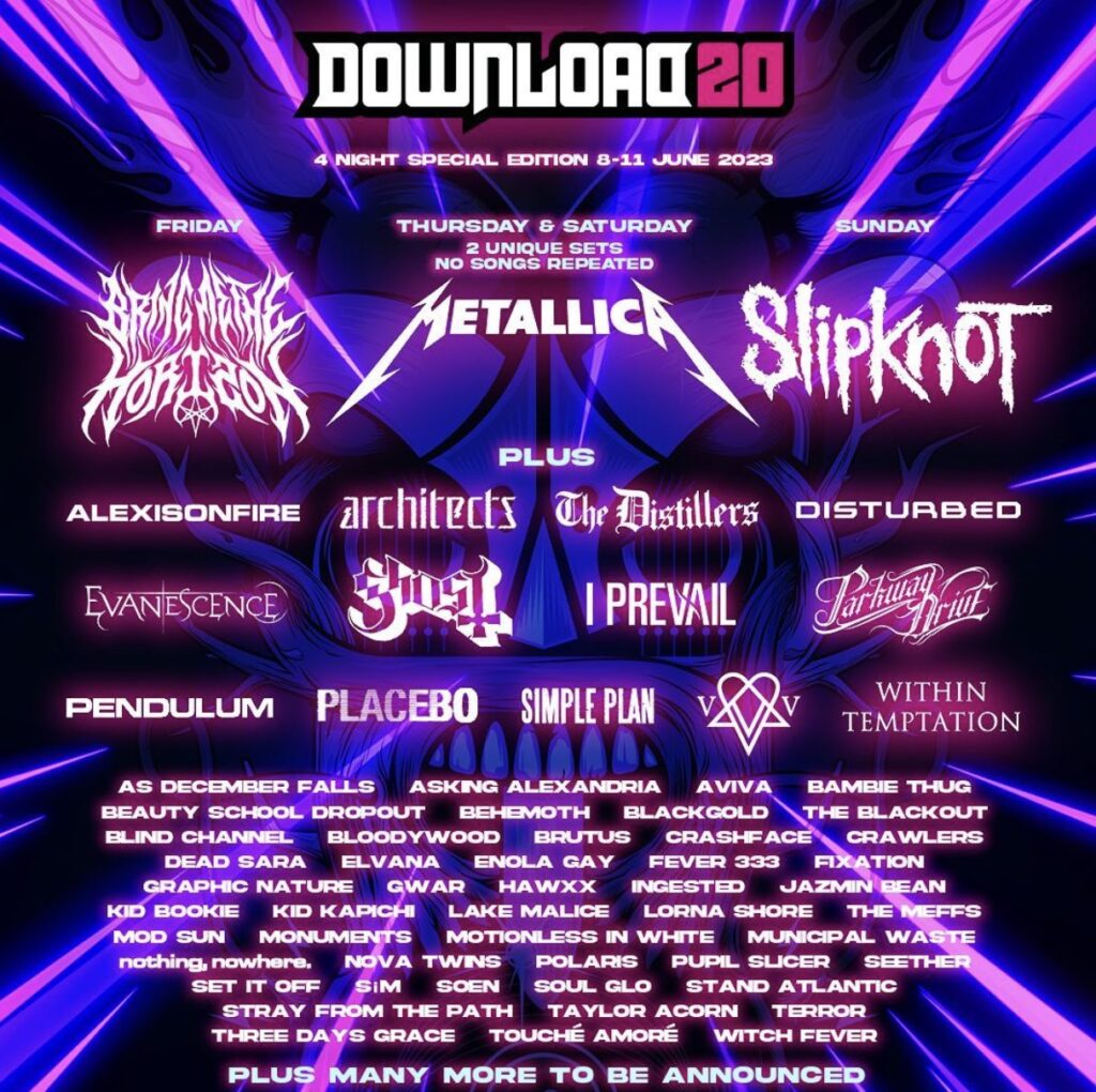 2023 will mark the 20th anniversary since the first Download Festival . And the organisers decided to celebrate it big!