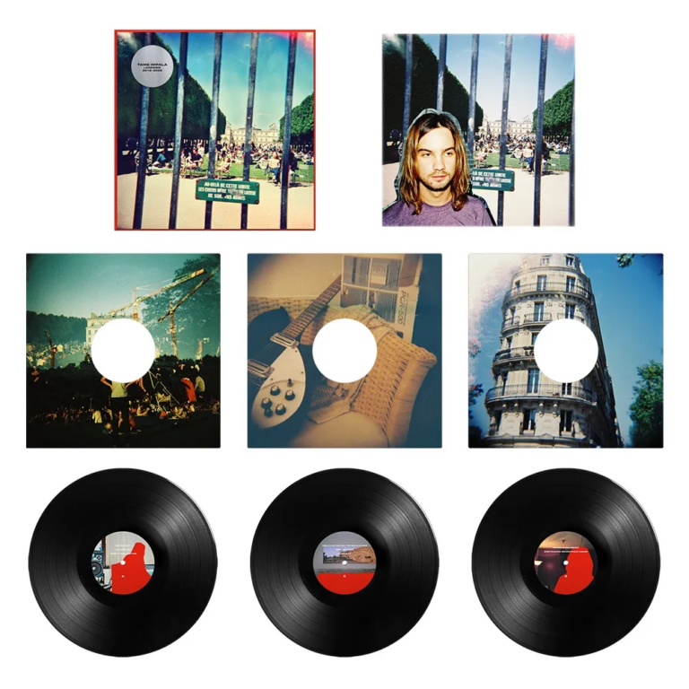 Photo of Tame Impala's Lonerism box set components.