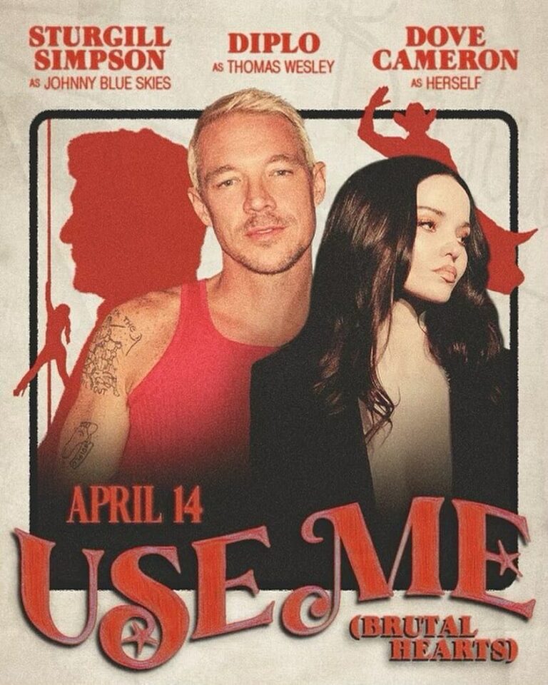 Veteran DJ Diplo plays with 70s disco while Dove Cameron and Sturgill Simpson have a sultry standoff on "Use Me (Brutal Hearts)". This the second single from Diplo's upcoming project, Diplo Presents Thomas Wesley: Chapter 2 – Swamp Savant. On the feature lineup sits a "Johnny Blue Skies." Who is the man, you ask? Well, it's no other than Sturgill Simpson's disco cowboy alter ego. Johnny Blue Skies subtly made an appearance in Simpson's Grammy-winning A Sailor’s Guide To Earth album, where a poster read: “Beware the dread pirate Johnny Blue Skies.”