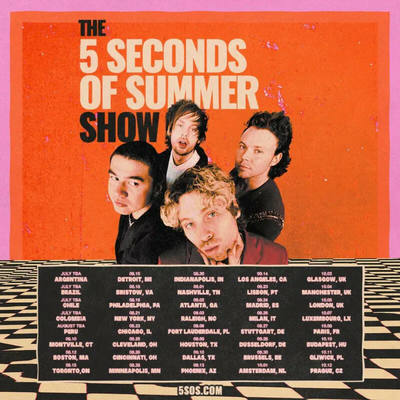 5 Seconds of Summer The Show world tour poster