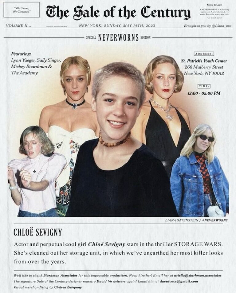 New York City 'It' girl Chloe Sevigny opens up her warehouse-sized storage for fashionistas to raid her wardrobe.