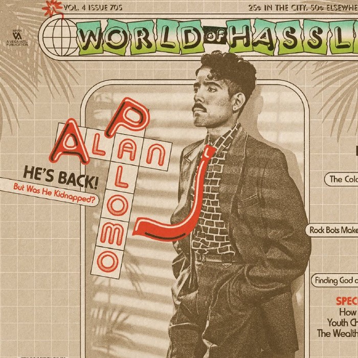 The cover art for Alan Palomo's World of Hassle, his fourth album overall and first under his own name,