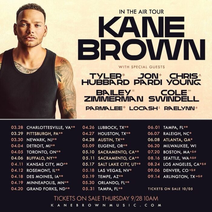 kane brown announces 2024 tour