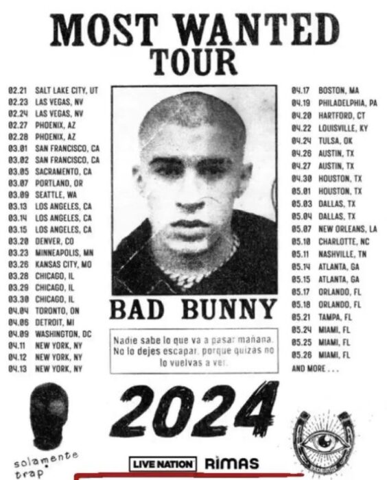 Bad Bunny Tickets & 2024 Most Wanted Tour Dates