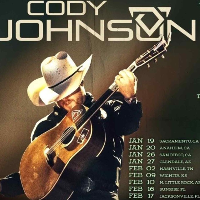 The official tour poster for US country singer Cody Johnson's Leather Tour. Taken from @codyjohnson on Instagram.