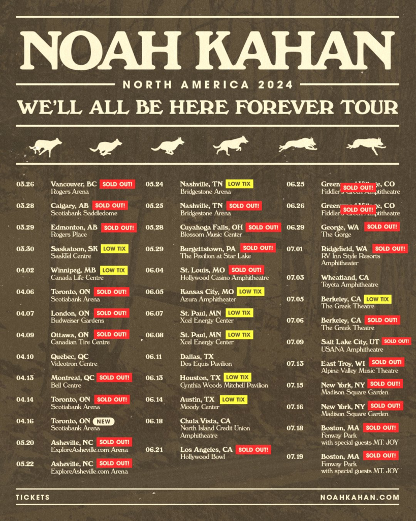 noah kahan tour announcement