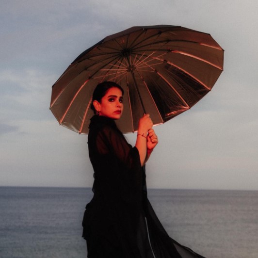 Sofia Kourtesis, Peruvian house DJ, here pictured as part of the photoshoots for the cover of her upcoming debut album, Madres. Taken from @sofiakourtesis on Instagram.