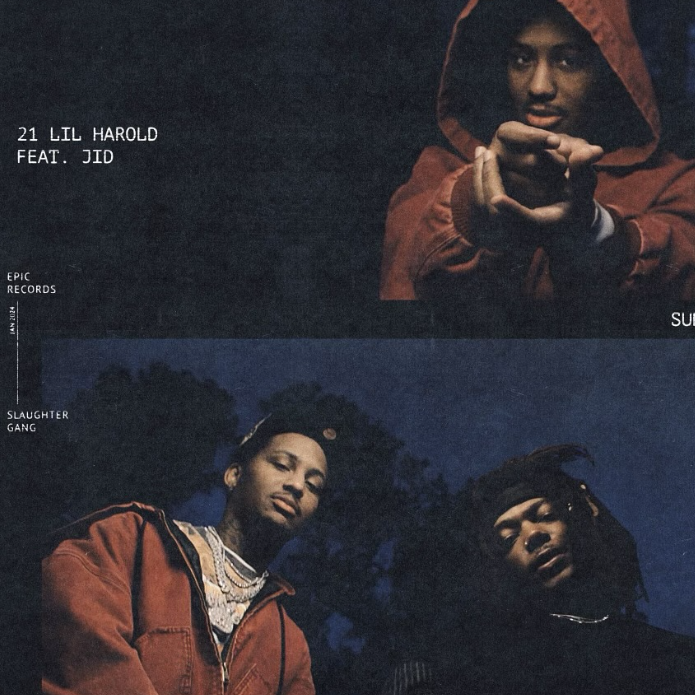 The cover at for 21 Lil Harold & JID's collaborative single, "Sundown."
